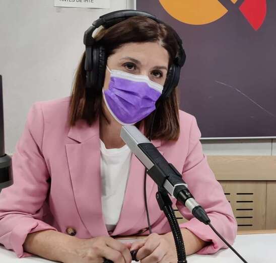 Carmen Hernández, esta mañana en los estudios de RTVC de la capital grancanaria/TA.